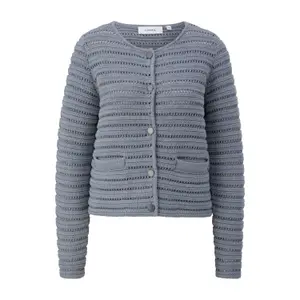 Women's Textured Pattern Short Cardigan with Piped Pockets COMMA image-0