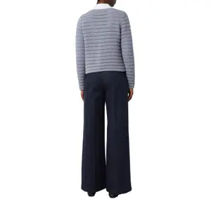 Women's Textured Pattern Short Cardigan with Piped Pockets COMMA image-3