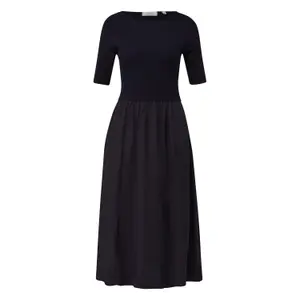 Women's Fitted Midi Viscose Dress with Flared Hem COMMA image-0