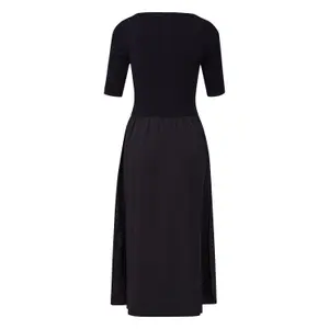 Women's Fitted Midi Viscose Dress with Flared Hem COMMA image-1