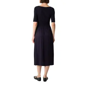 Women's Fitted Midi Viscose Dress with Flared Hem COMMA image-5