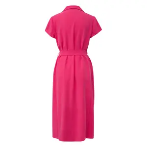 Women's Midi Viscose Shirt Collar Dress COMMA image-1