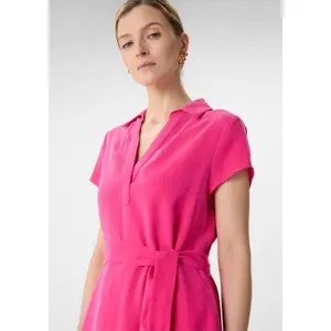 Women's Midi Viscose Shirt Collar Dress COMMA image-3