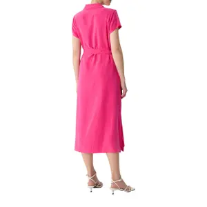 Women's Midi Viscose Shirt Collar Dress COMMA image-5
