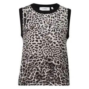 Women's Animal Print Knit Tank Top COMMA image-0