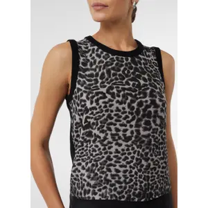 Women's Animal Print Knit Tank Top COMMA image-3