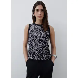 Women's Animal Print Knit Tank Top COMMA image-6