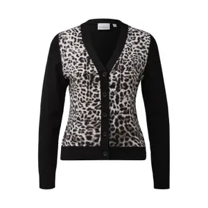 Soft Fine Knit Leopard Print Cardigan Women COMMA image-0