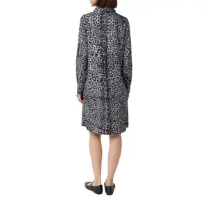 Animal Print Long Sleeve Viscose Shirt Dress with Shirt Collar Women's COMMA image-5
