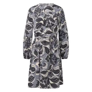 Printed Stretch Viscose A-Line Short Dress for Women COMMA image-0