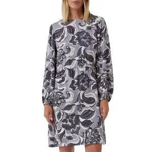 Printed Stretch Viscose A-Line Short Dress for Women COMMA image-2