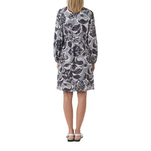 Printed Stretch Viscose A-Line Short Dress for Women COMMA image-5