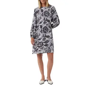 Printed Stretch Viscose A-Line Short Dress for Women COMMA image-6