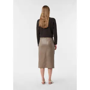 Leather-Look Midi Skirt with Patch Pockets Women COMMA image-4