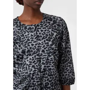 Bluse aus Popelin mit Leopardenmuster und 3/4 Puffärmeln Damen COMMA image-3