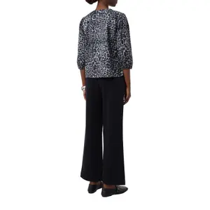 Bluse aus Popelin mit Leopardenmuster und 3/4 Puffärmeln Damen COMMA image-5