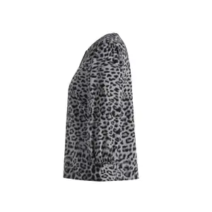 Bluse aus Popelin mit Leopardenmuster und 3/4 Puffärmeln Damen COMMA image-6