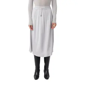 Women's Satin Midi Skirt with Tie Belt COMMA image-2