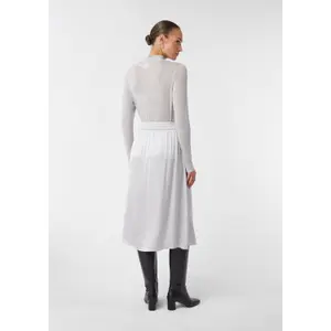 Women's Satin Midi Skirt with Tie Belt COMMA image-4