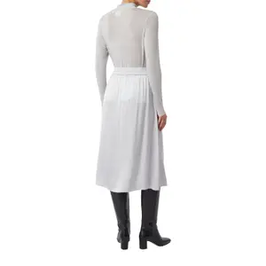 Women's Satin Midi Skirt with Tie Belt COMMA image-5