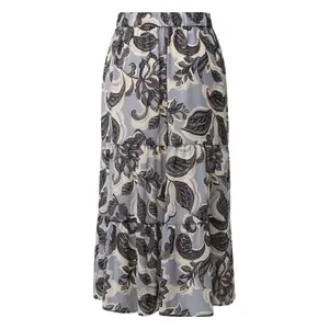 Women’s Structured Muslin Midi Skirt COMMA image-1