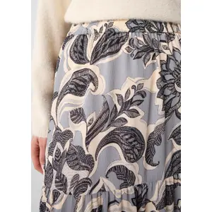 Women’s Structured Muslin Midi Skirt COMMA image-3