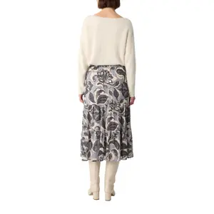 Women’s Structured Muslin Midi Skirt COMMA image-5