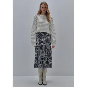 Women’s Structured Muslin Midi Skirt COMMA image-6