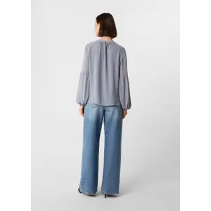Semi-Sheer Chiffon Balloon Sleeve Blouse for Women COMMA image-4