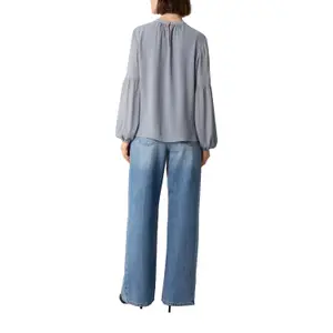 Semi-Sheer Chiffon Balloon Sleeve Blouse for Women COMMA image-5