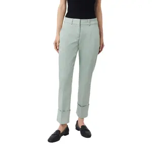 Women’s Relaxed Fit Cotton Trousers COMMA image-2