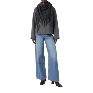 Fringed Triangle Scarf for Women COMMA image-3