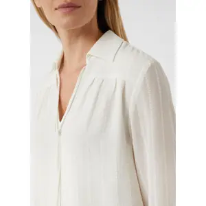 Women's Long Sleeve Jacquard Striped Blouse with Shirt Collar COMMA image-3