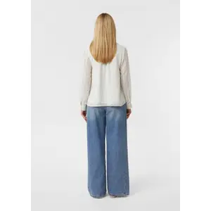 Women's Long Sleeve Jacquard Striped Blouse with Shirt Collar COMMA image-4