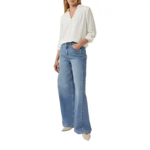 Women's Long Sleeve Jacquard Striped Blouse with Shirt Collar COMMA image-6