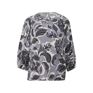 Women’s All-Over Printed Viscose Twill Blouse with 3/4 Sleeves COMMA image-0