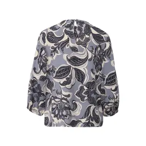 Women’s All-Over Printed Viscose Twill Blouse with 3/4 Sleeves COMMA image-1
