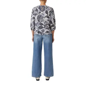 Women’s All-Over Printed Viscose Twill Blouse with 3/4 Sleeves COMMA image-5