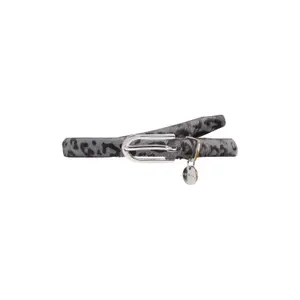 Leather Belt with Fur Effect and Leopard Print Women's COMMA image-1