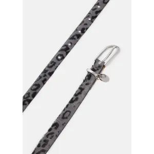 Leather Belt with Fur Effect and Leopard Print Women's COMMA image-2
