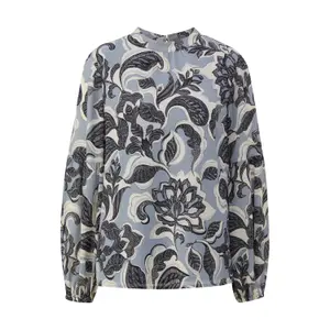 Semi-Sheer Floral Print Chiffon Blouse Women COMMA image-0