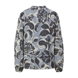Semi-Sheer Floral Print Chiffon Blouse Women COMMA image-1