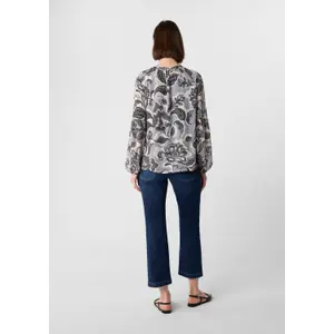 Semi-Sheer Floral Print Chiffon Blouse Women COMMA image-4