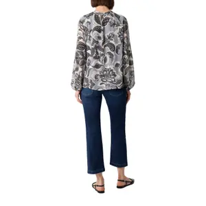 Semi-Sheer Floral Print Chiffon Blouse Women COMMA image-5