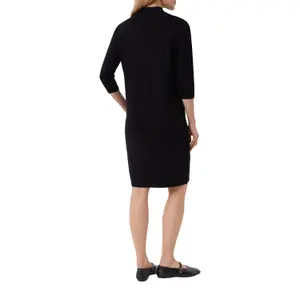 Short Ribbed Viscose Knit Dress with High Collar 3/4 Sleeves Women COMMA image-5