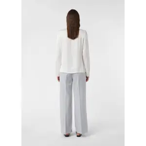 Women's Long Sleeve Satin Cotton Blouse with Ruched Details COMMA image-4