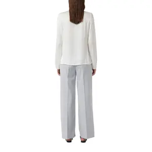 Women's Long Sleeve Satin Cotton Blouse with Ruched Details COMMA image-5