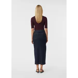 Women’s Long Denim Skirt with Chain Detail COMMA image-4