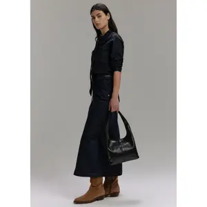 Women’s Long Denim Skirt with Chain Detail COMMA image-6