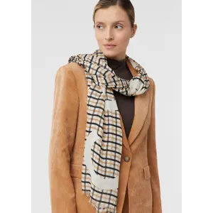 Fringed Patterned Scarf for Women COMMA image-3